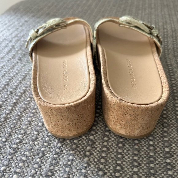 Veronica Beard Snakeskin Sandals - White and Gold - Picture 7 of 11